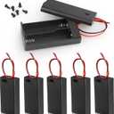 VWEICYY 6PCS 2 x 1.5V AA Battery Holder Enclosures with Wire Leads and On/Off Switch (6)
