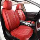 MIROZO Front Seat Covers,Waterproof Car Seat Covers Leather Automotive Seat Covers Universal Car Seat Protector Seat Cover Set Vehicle Cushion Cover for Sedan, Truck and SUV (2PCS Front, Wine Red)