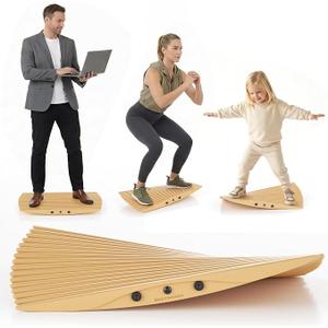 360Â° Balance Board for Standing Desk, Anti-Fatigue 3D Wobble Board, Boost Focus & Burn Calories Balancing Board, 440lbs Capacity for Adults Kid at Home & Office, Surf & Skate Simulation Foot Stretcher