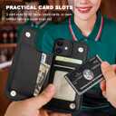 ONETOP for iPhone 12/12 Pro Wallet Case with Card Holder, 360 Rotation Ring Kickstand RFID Blocking PU Leather Double Magnetic Clasp Shockproof Cover for Women and Girls 6.1 Inch (Black)