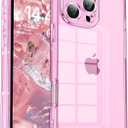 Tzomsze Case Compatible with iPhone 16 Pro Max Clear Case, Camera Protection, Reinforced Corners TPU Slim Shockproof Case Cover for Women Girls 6.9 inch-Transparent Pink