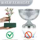 4 x Metal Urn Vases for Centerpieces - 6.3" Tall Flower Pot Planters, Wedding Table Decor, Party Reception, Home Floral Arrangement (2, Silver)