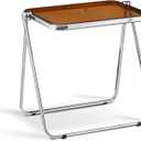 Acrylic Folding Table TV Tray Small Side Table - Tawny, 27.56" x 19.69" x 27.56"