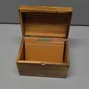 DRASTAR Index Card Holder, 3x5 Index Card Box, Wooden Index Card Organizer with 45 Dividers, Flashcard Notecard Holders for Home Office, Brown