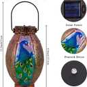 Peacock Solar Lantern Outdoor Lights, Hanging Solar Lanterns Waterproof Lamp Tasktop Garden Porch Yard Decor, Birthday Gifts Light for Women Mom Grandma