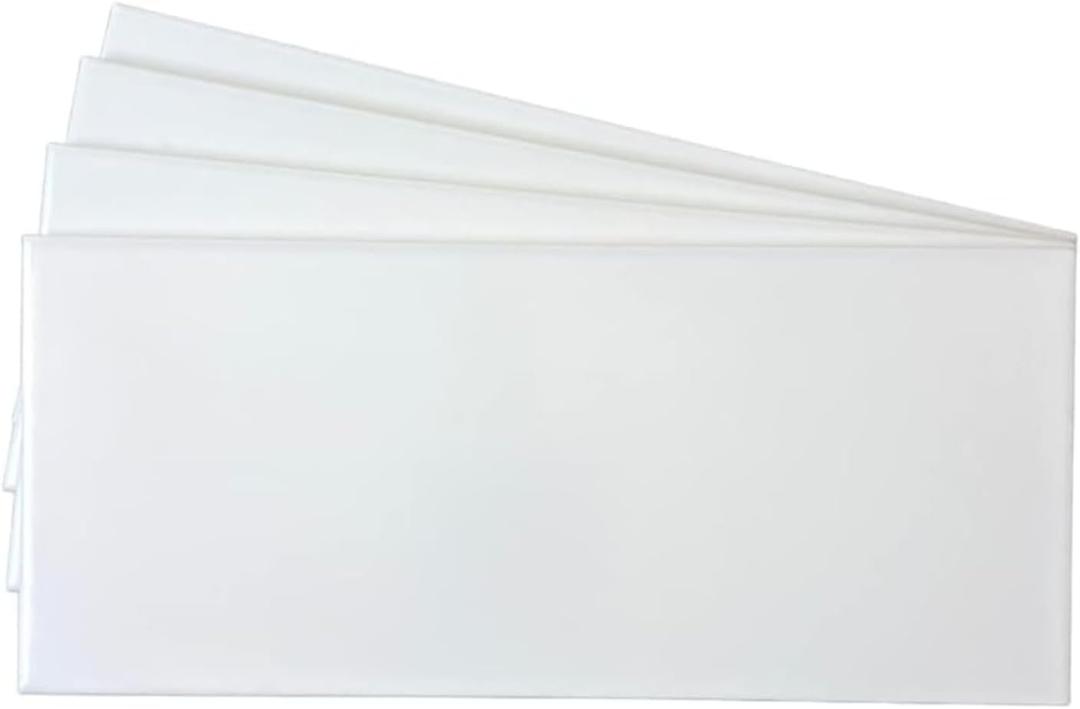 Tenedos White 4x10 Ceramic Subway Wall Tile (Exact Size 4-1/4 x 10) Backsplash Matte Finish for Kitchen, Bathroom Shower, Accent Decor, Fireplace (Box of 11 Sqft)