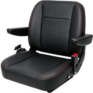 Universal Zero Turn Lawn Mower Seat Compatible with Husqvarna, Kubota,John Deere, Bad Boy,Cub Cadet Tractor & Forklift Seat Replacement with Micro Switch and Safety Belt