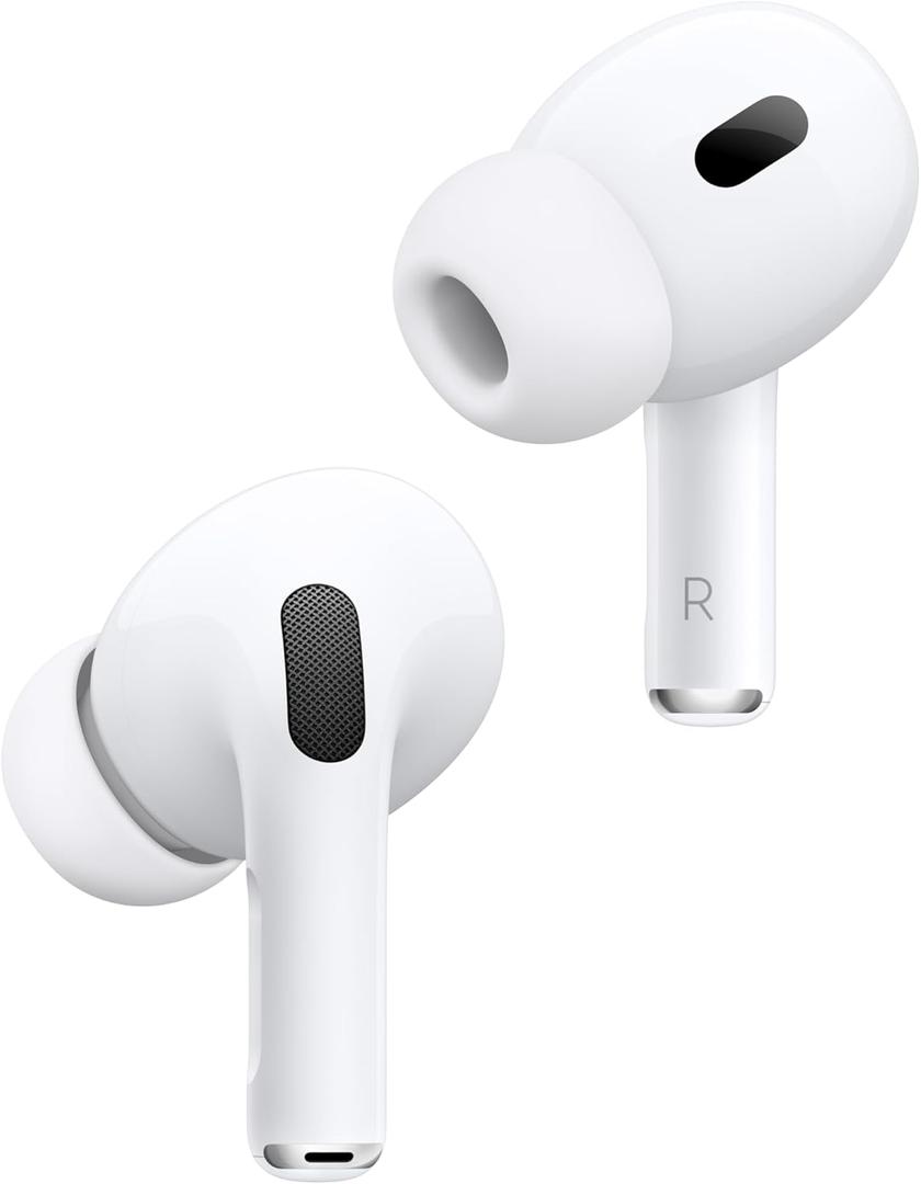 Apple AirPods Pro (2nd Generation) Wireless Ear Buds with USB-C Charging, Up to 2X More Active Noise Cancelling Bluetooth Headphones, Transparency Mode, Adaptive, Personalized Spatial Audio, White