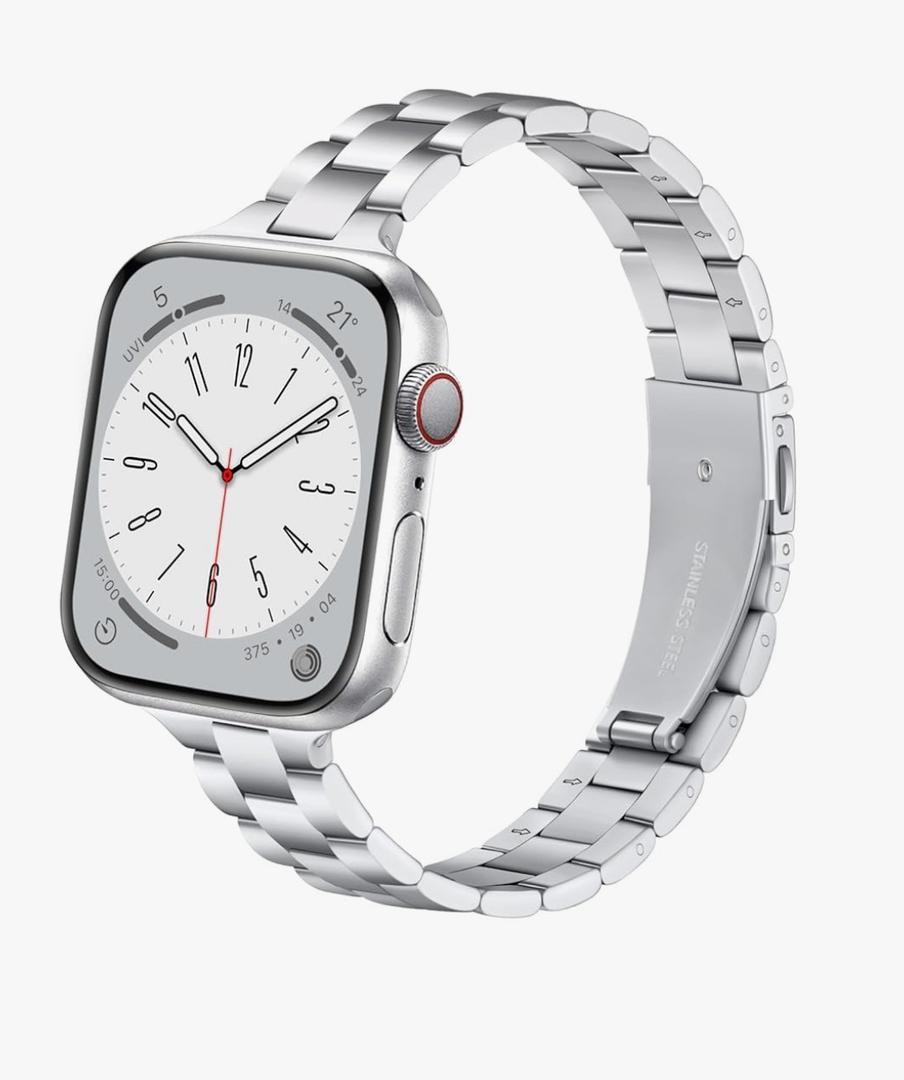 Thin Stainless Steel Bands Compatible with Apple Watch 38mm 40mm 41mm 42mm 44mm 45mm 46mm for Women, Metal Straps for iWatch Series 11 10 9 8 7 6 5 4 3 2 1 SE