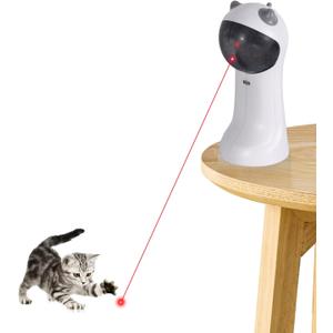 TBTeek Cat Toy, Automatic Motion-Activated, 5 Fun Patterns, 4 Speed Modes, Adjustable Light Angles, Random Rotating Trajectory, Rechargeable (White)
