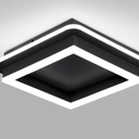 Black Modern LED Ceiling Light, Square Flush Mount Ceiling Hallway Light Fxitures, 6000K Cold White Small Close to Ceilings Lamp for Bedroom Hallway Kitchen Balcony Cloakroom
