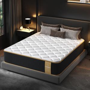 LETMOON Luxury Full Size Mattress 8 Inch, Hotel Level Hybrid Mattress Full Size Bed in a Box, Gel Memory Foam & 7-Zone Ergonomics Targeted Support, CertiPUR-US, Teens, Singles, Guest Rooms, 365-Trials