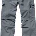 Mens Hiking Pants Convertible Lightweight Quick Dry Zip Off Outdoor Fishing Safari Camping Boy Scout Pants (Gray) Size 38