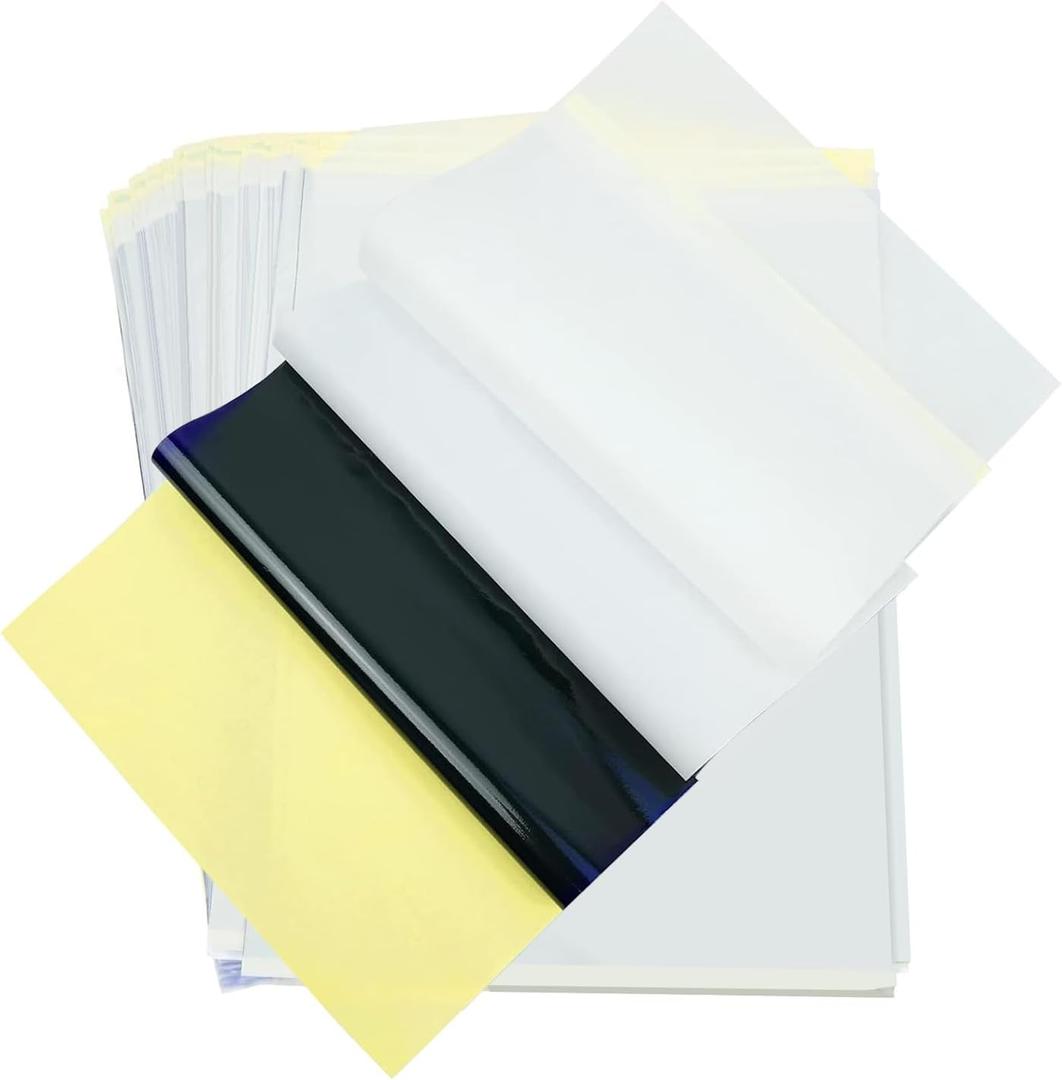 Tattoo Transfer Paper, 50 Sheets Tattoo Stencil Paper, Stencil Paper for Tattooing - A4 Size, 4 Layers Thermal Transfer Paper DIY Tattoo (50PCS)