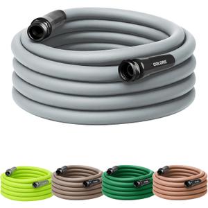 Flexzilla Colors Garden Hose 5/8 in. x 50 ft., Lightweight All-Weather Water Hose, Durable and Flexible, Leak-Free Connections, Slate Gray