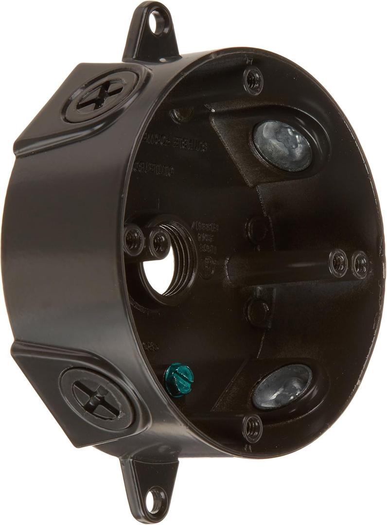 RAB Lighting VXCA Weatherproof Round Box, Aluminum, 1/2" Hole Size, 4" Diameter, Bronze, NO Cover