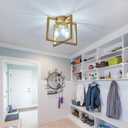 ZGLAOJT 3-Lights Ceiling Light Fixture,Modern Gold Semi Flush Mount Chandelier,Matte Ceiling Lighting for Kitchen Living Room Bedroom Farmhouse Hallway Foyer.
