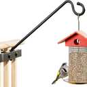 12-Inch Deck Bird Feeder Hanger for Railing, Outdoor Decor Plant Hanger, Swivel Balcony Railing Hook - 22LB Capacity - for Hanging Plants, Bird Feeders, Lanterns, Wind Chimes (12 inch 1 Pack)