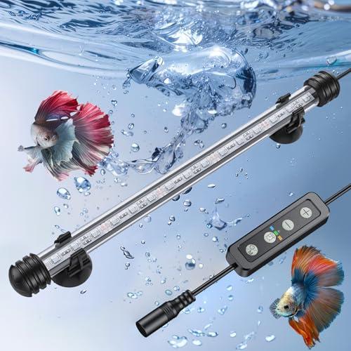 Pawfly 3 W Aquarium LED Light 11 Inch Underwater Fish Tank Light with Timer Auto On/Off Fish Tank Background Lights with 8 Lighting Modes Submersible Multi-Colored Tube Lights for Decoration