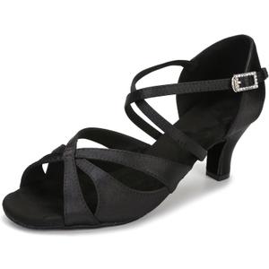 Women's Latin Dance Shoes Female's Ballroom Salsa Dance Shoes 2.5 3 Inch Heel, Size 6.5