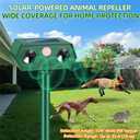 2026 Deer Repellent Devices Racoon Squirrel Sonic Fortress Pro, Solar Ultrasonic Animal Repeller Outdoor Cat Deterrent with Motion Sensor to Scare Rabbit Skunk Dog Out of Garden Farm(2Pack)