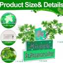 4 x St. Patricks Day Decorations St Patricks Day Table Centerpieces St Patricks Wooden Blocks Sign with Lighted 3D Letters Timer Shamrocks and Flowers St. Patrick's Day Decor for Home Table Tiered Tray