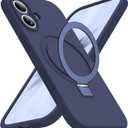 SKYLMW Compatible with iPhone 17 Case with Magnetic Invisible Stand Compatible with Mag-Safe Military Drop Tested Shockproof Silicone iPhone 17 Phone Cases for Women Men 6.3"Dark Blue