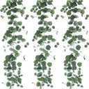 Dallisten 3 Strands Begonia Artificial Vines, 67" Silk Vine Garland with Green Leaves, Fake Hanging Plants Greenery Decor for Home, Bedroom, Wall, Party, Wedding Decoration