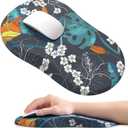 hueilm Ergonomic Mouse Pad Wrist Support,Pain Relief Mouse Pad with Wrist Rest,Entire Memory Foam Mouse Pad with Non-Slip PU Base,Comfortable Mousepad Perfect for Office & Home, 1PCSGreen Leaf