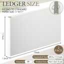 2 Pcs 11 x 17 Inch 3 Ring Binders 1 Inch Rings Heavy Duty View D Ring Binders Economy Holds 11" x 17" Paper for Artwork Blueprints, Office, Home, Work Places(White)