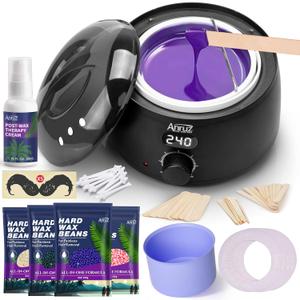 Waxing Kit for Women Men - Digital Wax Kit for Hair Removal with Post-Wax Cream, Silicone Bowl & 55 More Accessories, at Home Use Warmer for Body, Bikini, Eyebrow, Face, Sensitive Skin (3.5 Ounce (Pack of 4))