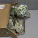 Peonies Artificial Flowers, 24 Bundles Silk Fake Peonies Faux Peony Arrangements for Spring Summer Wedding Bouquet Home Bridal Baby Shower Party Event Centerpieces Vase Office(White)
