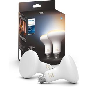 Philips Hue White Ambiance BR30 LED Smart Bulbs (Bluetooth Compatible), Compatible with Alexa, Google Assistant, and Apple HomeKit, 2-Pack