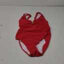 Eomenie One Piece Swimsuit for Women Tummy Control Cutout Bathing Suit V Neck Tie Back Swim Suit (Large, Red)