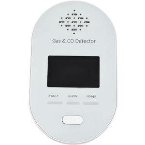 4-in-1 Natural Gas Detector, Carbon Monoxide Detectors with LCD Display Natural Gas/CO/Temperature/Humidity Monitor for Travel with Temperature Humidity Display, 4 in 1 Detector for Homes