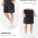 Cosmolle Men's 7" Quick-Dry Hiking Shorts UPF50+ Reflective, Lightweight 3 Zipper Pockets Stretch for Running Gym Outdoor