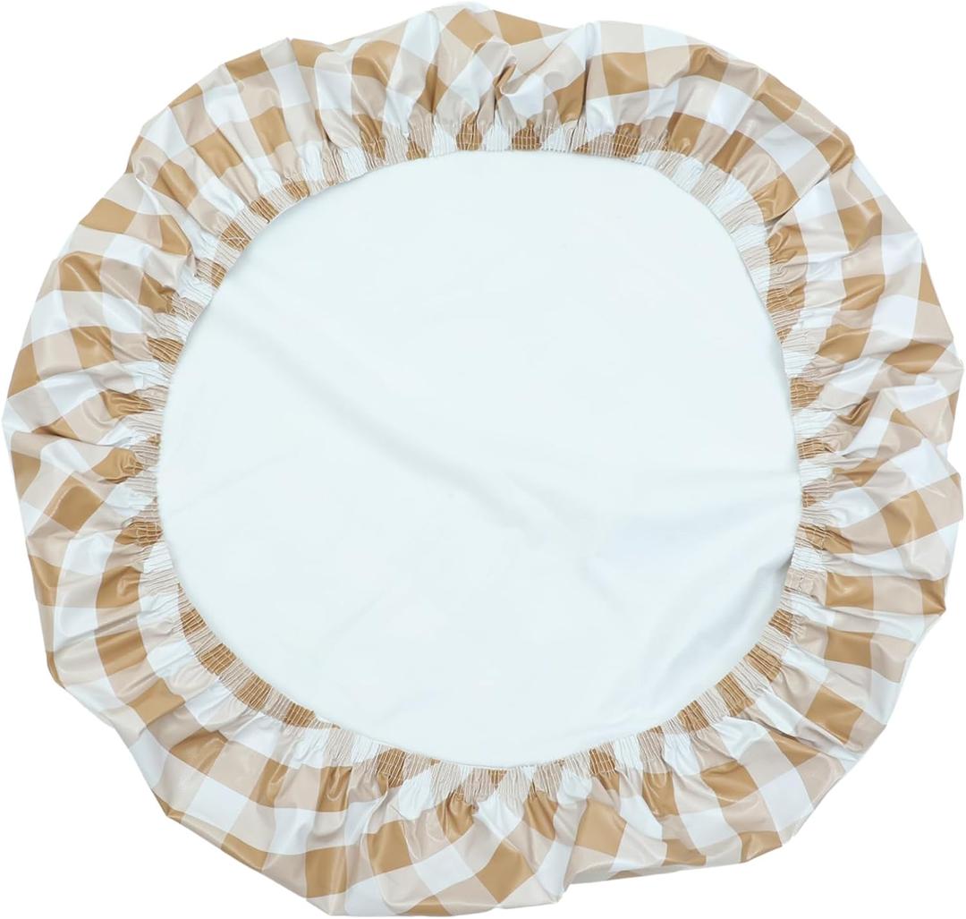 Outdoor Plaid Table Cover Round Oilproof Tablecloth for Camping Picnics and Dining Fits Tables Easy Clean Durable and Dirtproof Design