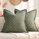 ZWJD Pillow Covers 24x24 Set of 2 Soft Polyester Textured Pillow Covers with Stylish Flange Edge Cozy Farmhouse Throw Pillows for Couch Bed Sofa Living Room