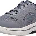 Skechers 216116 Go Walk Arch Fit Idyllic Mens Grey and Navy Lace Up Trainers 8.5