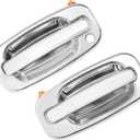 Exterior Door Handle Set, All Chrome, Compatible with 1999-2007 Chevy Silverado Suburban Tahoe Avalanche, GMC Sierra Yukon, Cadillac Escalade, Front Left Driver & Right Passenger | 15034985, 15182406