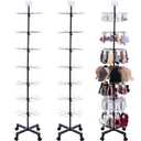 Ripeng 2 Pcs 7-Tier Rotating Retail Display Stand Display Rack for Earring Keychains Jewelry Vendor Events and Stores Movable Adjustable Shop Spinner Black Ornament Holder