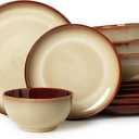 Pokini Stoneware Dinnerware Sets, Ceramic Plates and Bowls Set, Microwave & Dishwasher Safe Kitchen Dish Set, Modern Dinner Salad Plates | Cereal Bowls for 4, Dishware Sets Brown Yellow
Brand: Pokini