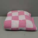 Carriediosa Checkered Throw Blanket 50" X 60", 400GSM Ultra Soft Microfiber Fuzzy Fluffy Reversible Cute Preppy Knitted Blankets Cozy Plush Fall Throws for Couch, Bed, Sofa, Hot Pink