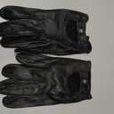Zjjseloru Mens Genuine Lambskin Leather Driving Gloves Unlined, Touchscreen, Black, Large