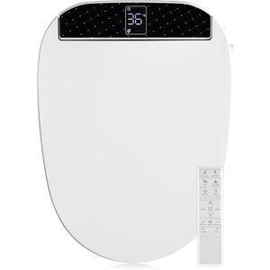 Combier CMA210S-B Bidet Toilet Seat With Turbo Wash, Wireless Remote and Side Panel, The heated Toilet Seat Have Adjustable Heated Seat, Warm Water, Air Dryer & Multiple Spray Modes(Elongated)