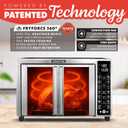 Gourmia French Door Air Fryer 25 Qt Large Capacity Convection Oven, Fryfroce 360, Digital Display with 17 Cooking Presets, Bake, Toast, Roast, Dehydrate, Fits 12 Pizza, 25 Quart