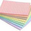 4x6 Inch Lined Sticky Notes, 8 Pack, Light Colors, Premium Self-Adhesive Notepads, Large Sticky Pads for Office, School & Home Use, Easy to Use, Reusable & Removable