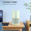 FULMINARE 2 Pack Air Purifiers for Home Bedroom H13 True HEPA Air Purifier, 3 Speeds, Timer, 24dB Quiet Air Cleaner With Night Light, Portable Small Desk Air Purifier for Smoke, Kitchen, Office, Green