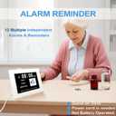 2026 Digital Calendar Alarm Day Clock with 8" Large Screen Display, AM PM, Multiple Alarms, for Impaired Vision People, the Aged Seniors, the Dementia, for Desk, Wall Mounted, White