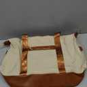 Bluboon Travel Tote Bags with Zipper Ladies Canvas Bag Weekender Overnight Bag for Women Carry on Duffel Bag Trolley Sleeve (Beige Checked Coir 2 Set)